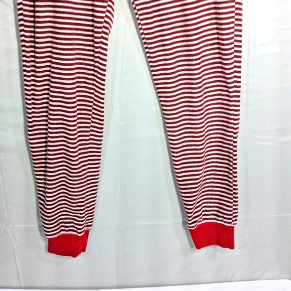 Women's Size PS Cozy Jockey Red & White Striped Tie Cuffed Pajama/Sleep Pants - Picture 8 of 9